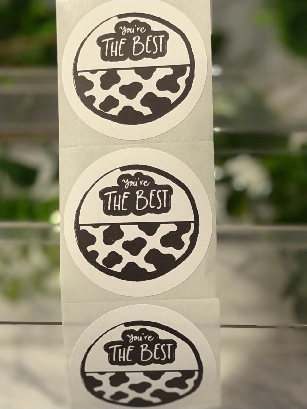 You’re the Best Cow Print Encouragement Stickers 2” Round Labels 200 Count